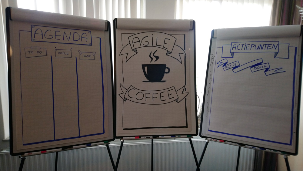 Agile Coffee met open agenda en actiepunten